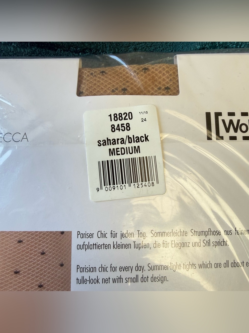 NWT Wolford Rebecca Polka Dot tights sahara / black size M - Picture 7 of 8